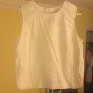 Dressy, white, sleeveless blouse
